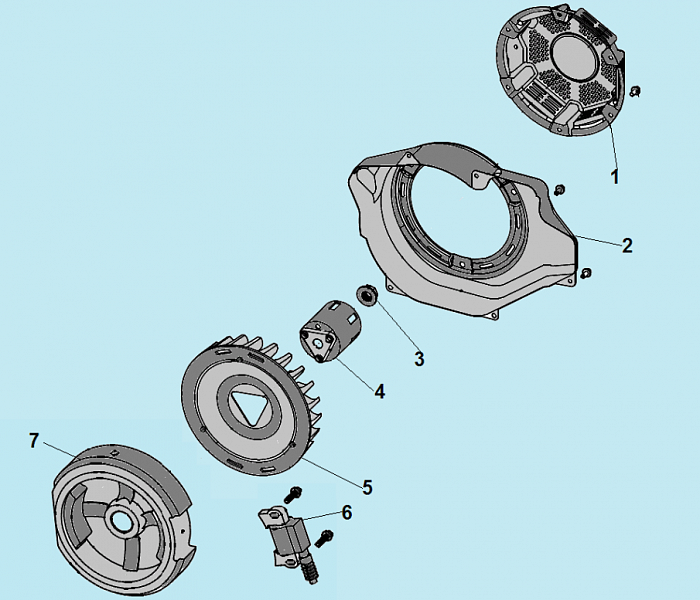 6 СТАРТЕР - МАГНЕТО - МАХОВИК GG6500 ГЕНЕРАТОР CHAMPION